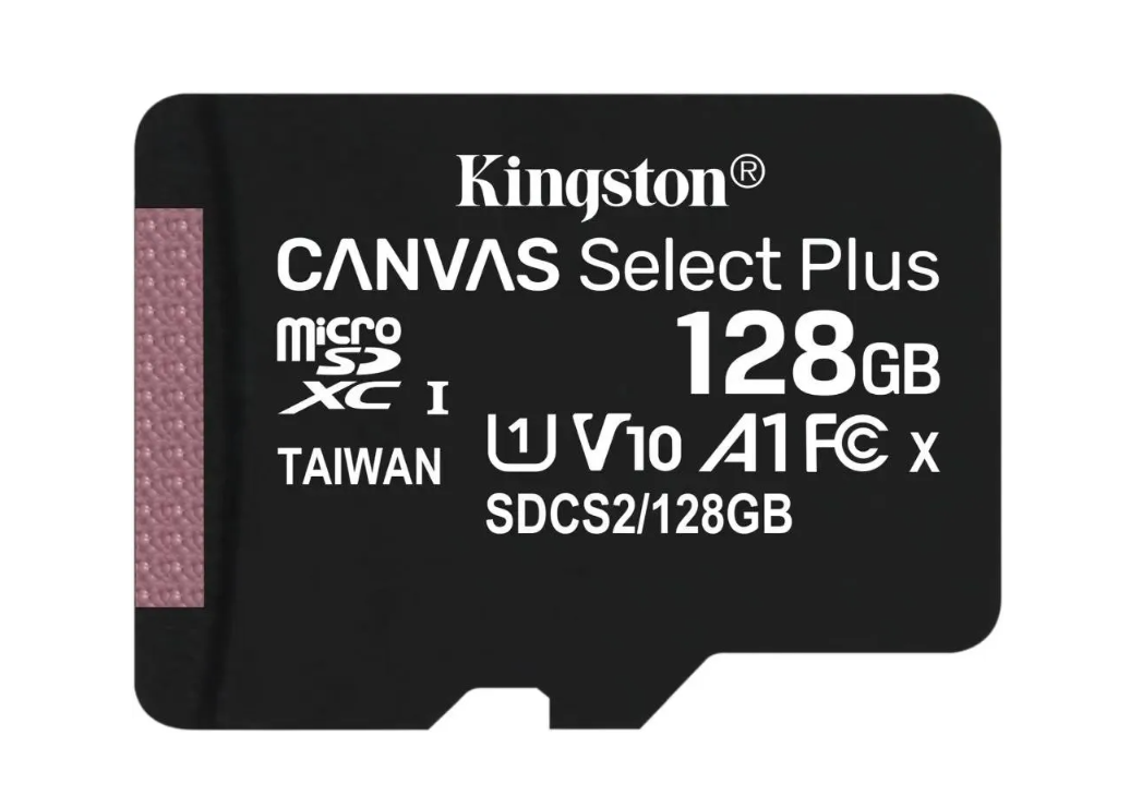 Карта памяти SDXC UHS-I U1 Canvas Select Plus 128 ГБ, 100 МБ/с, Class 10, SDCS2/128GBSP Kingston